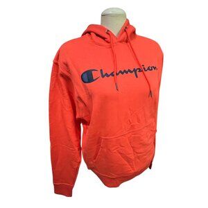 Champion PowerBlend Endless Comfort Long Sleeve Hoodie Sweatshirt Sz Small Orang